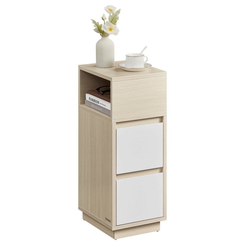 Odkládací stolek 25x30x65cm, mdf, bělený dub, ANT-E1065 BUK
