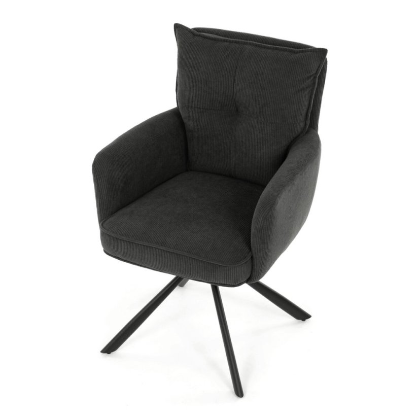 Jídelní židle, šedá, manšestrová látka, HC-X1128 GREY2