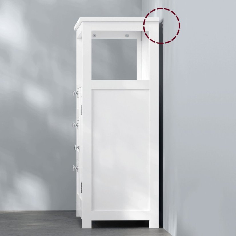 Komoda 60x30x80cm, mdf, bílá, AUK-E1154 WT