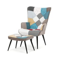 Relaxační křeslo AK-303 PW2, vícebarevná, sametová látka (68 x 72) cm
