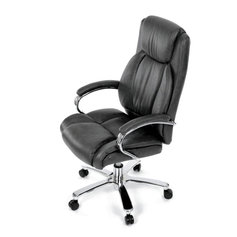 Kancelářské křeslo, houpací mechanismus, šedá ekokůže, KA-F1385 GREY
