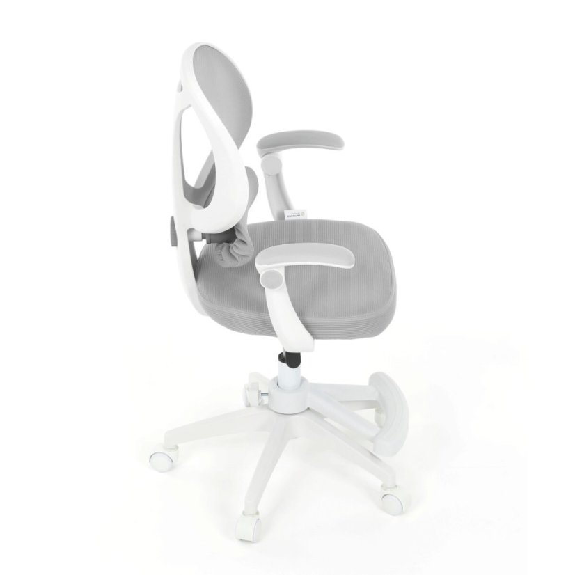 Dětská židle, výškově nastavitelná, šedá síťovina, KA-W8008 GREY