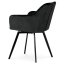 Jídelní židle, potah černá sametová látka, kovové nohy, černý matný lak