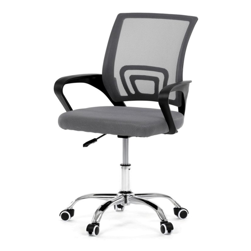 Dětská židle, výškově nastavitelná, šedá síťovina, KA-L103 GREY