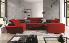 Rozkládací rohová sedačka MATHEO U 350x202cm - rozklad a úložný prostor