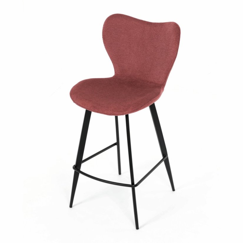 Barová židle, červená, látka, AUB-1068 RED2