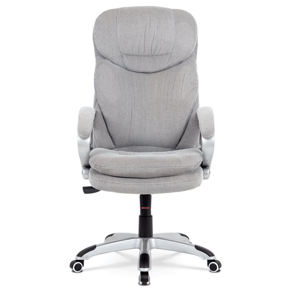 Kancelářská židle, látka, kříž plast stříbrný, houpací mechanismus – 74 cm