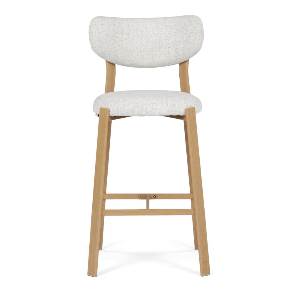 Barová židle, bílá, látka, AUB-L3125 OAK – 45 cm