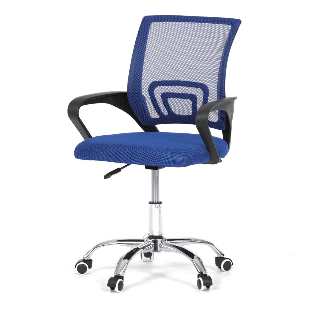 Dětská židle, výškově nastavitelná, modrá síťovina, KA-L103 BLUE – 40 cm