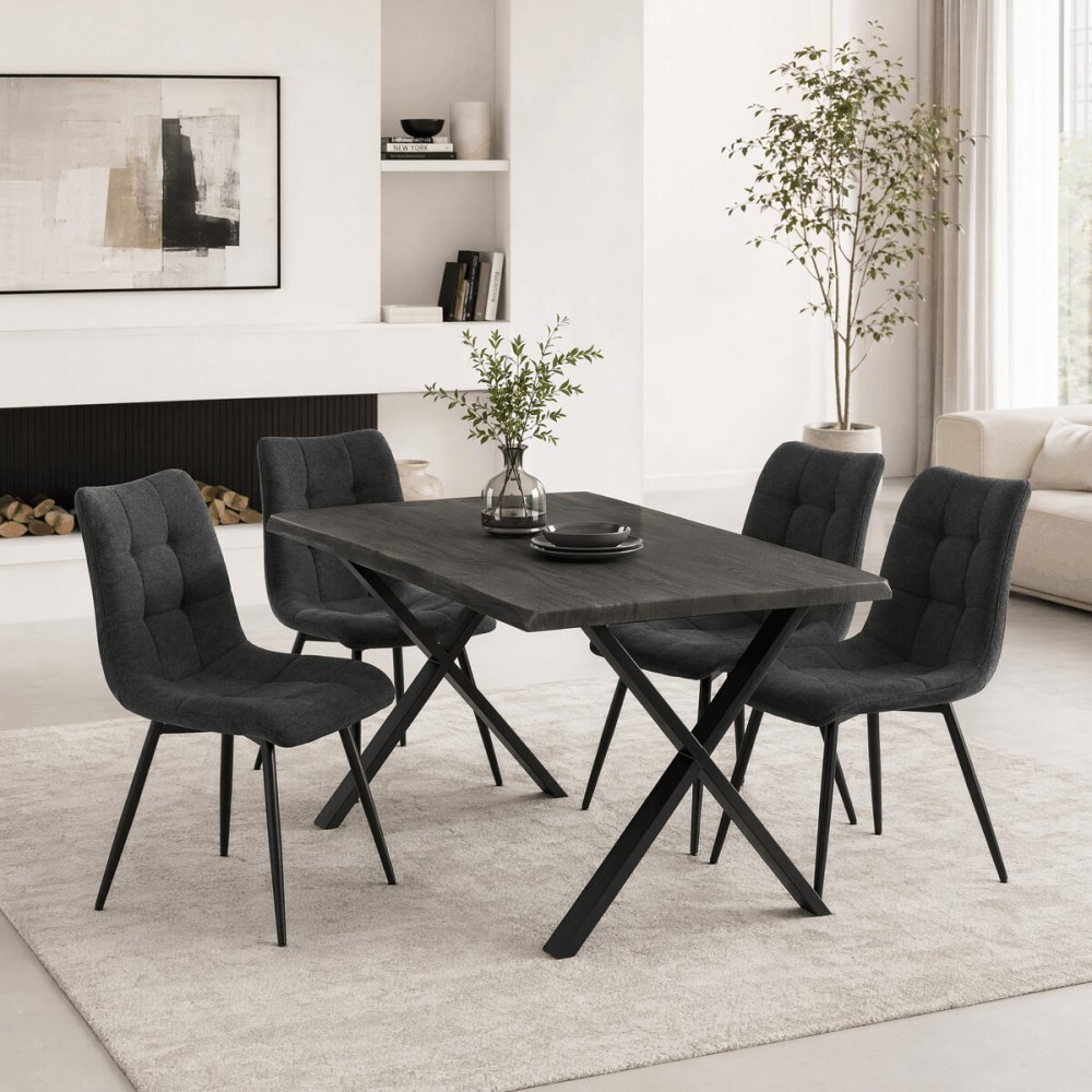 Jídelní stůl 180x90cm, mdf, šedý dub, HT-F4318 GREY – 40 kg
