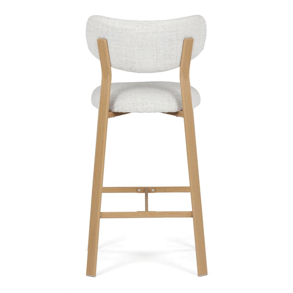 Barová židle, bílá, látka, AUB-L3125 OAK – 48,5 cm