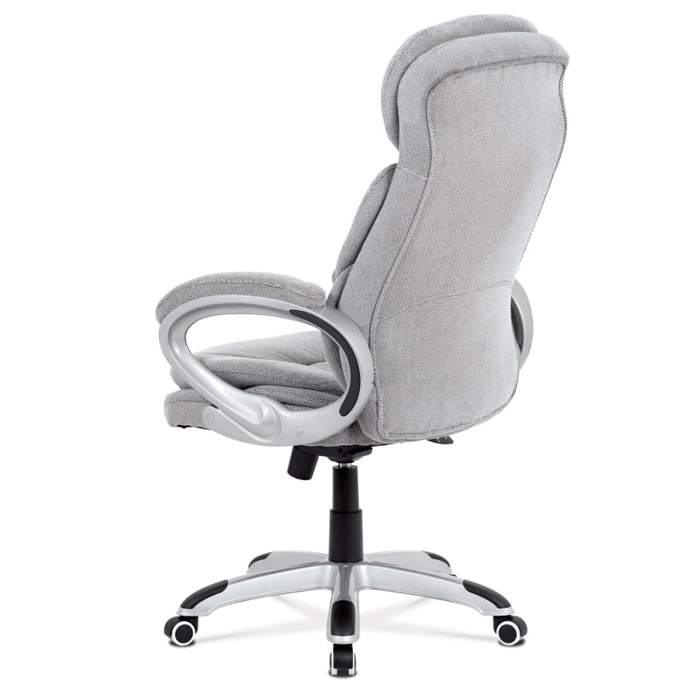 Kancelářská židle, látka, kříž plast stříbrný, houpací mechanismus – 74 cm
