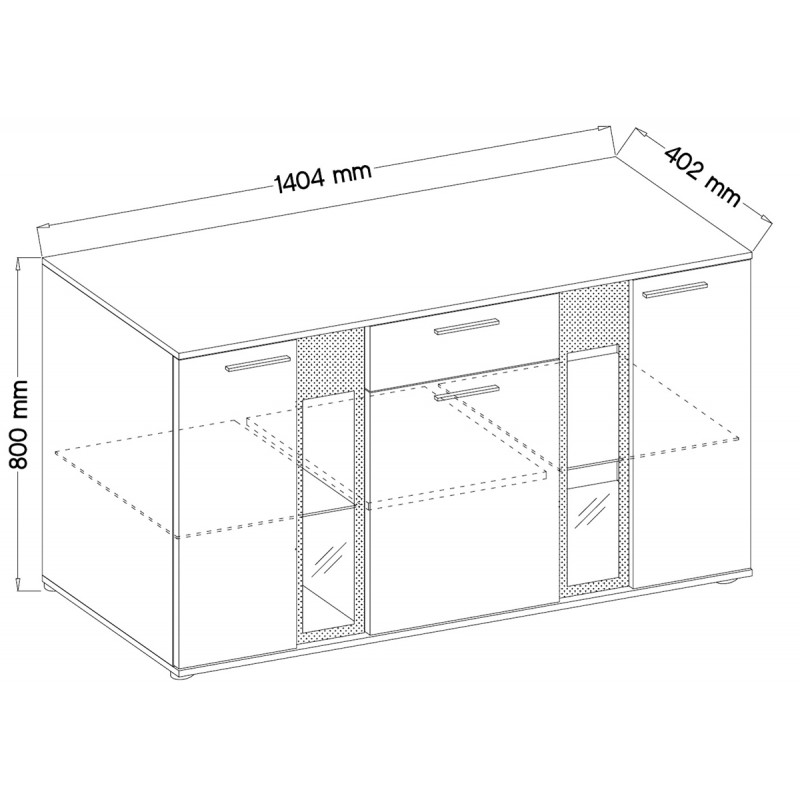 Komoda SALESA old style / madera – 140,4 x 80 x 40, 2 cm