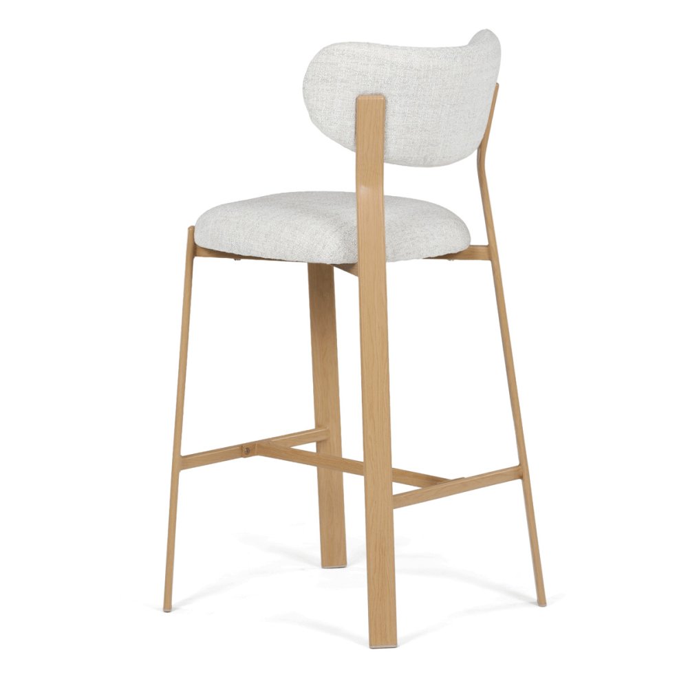 Barová židle, bílá, látka, AUB-L3125 OAK – 50 cm