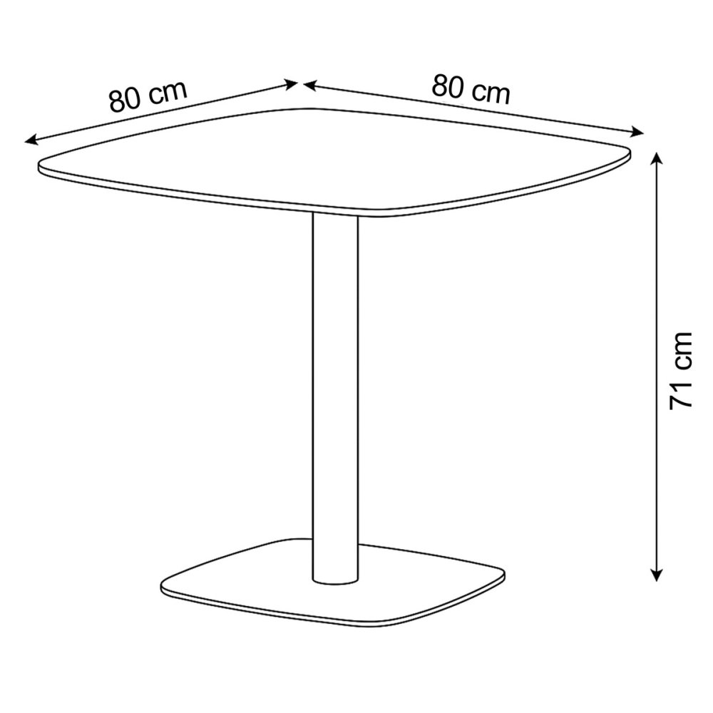Stůl jídelní, deska MDF, dekor dub, černý kov – 19 kg