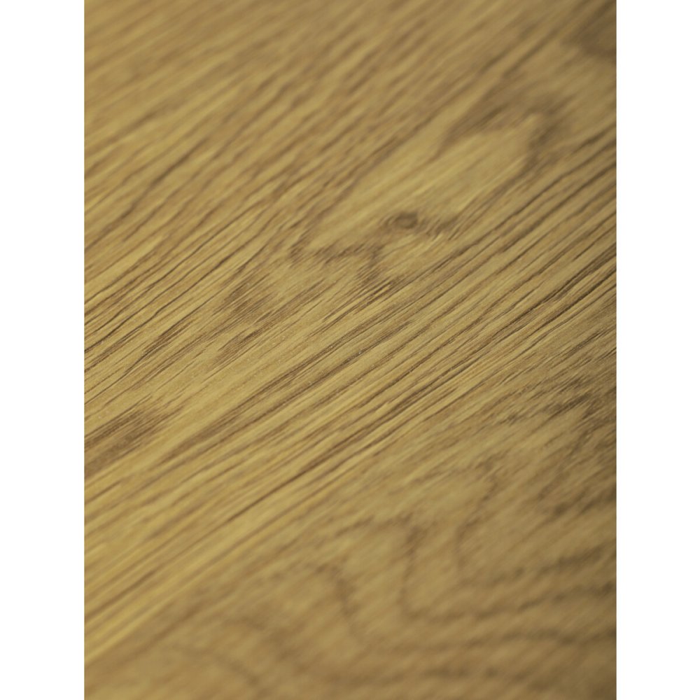 Stůl jídelní, deska MDF, dekor dub, černý kov – 80 cm