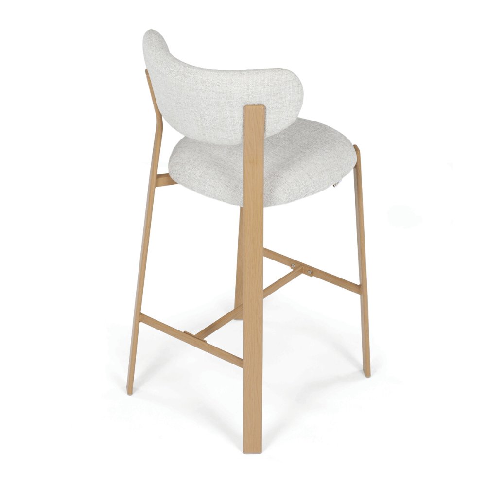 Barová židle, bílá, látka, AUB-L3125 OAK – 45 cm