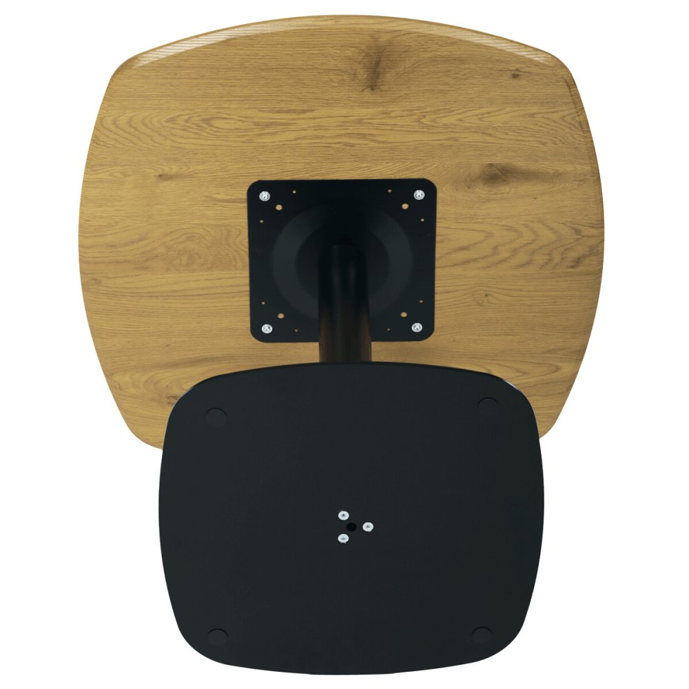 Stůl jídelní, deska MDF, dekor dub, černý kov – 71 cm