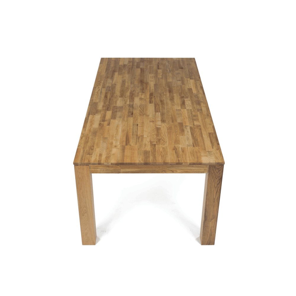 Jídelní stůl 200x100x75, masiv dub bílý, povrchová úprava olejem, nohy 10x10 cm – 200 cm