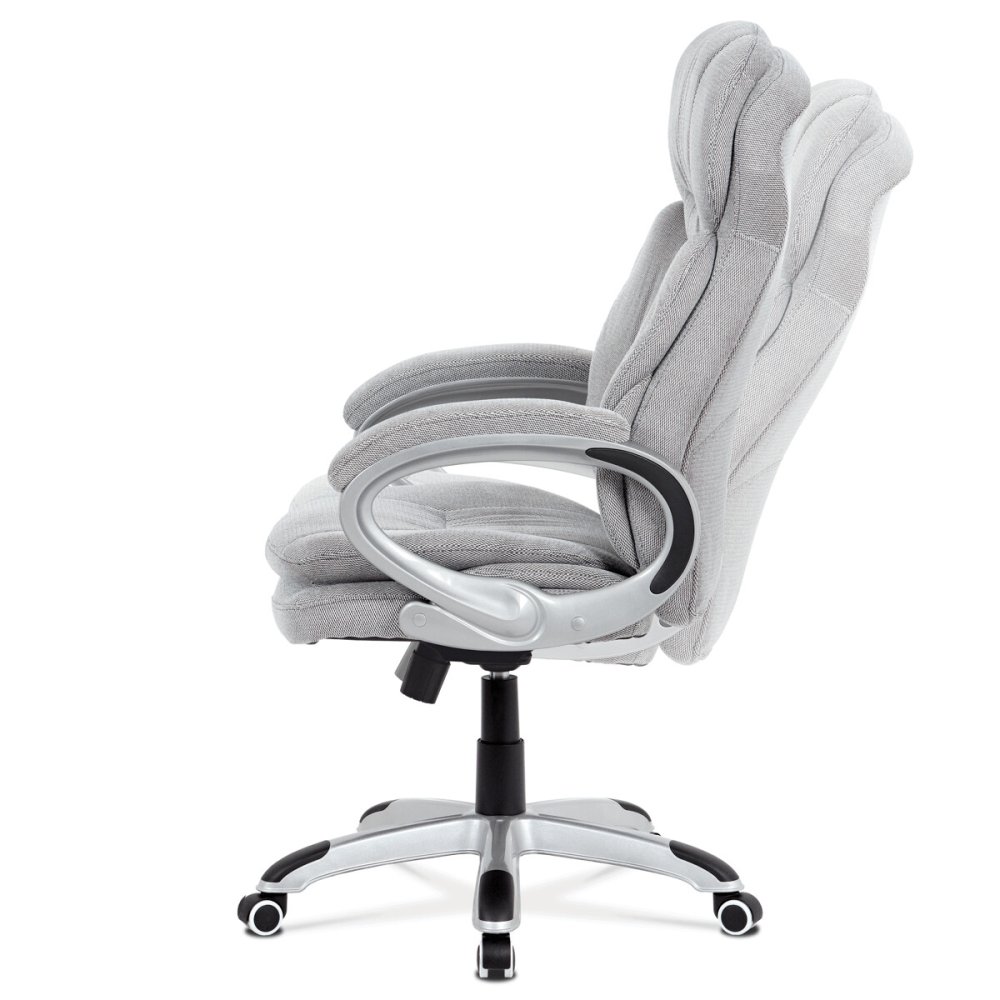 Kancelářská židle, látka, kříž plast stříbrný, houpací mechanismus – 67 cm