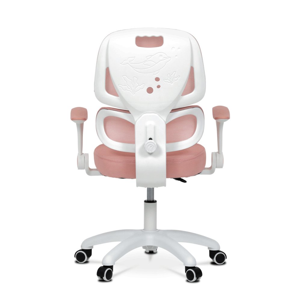 Dětská židle, výškově nastavitelná, růžová síťovina, KA-K1063 PINK – 53 cm