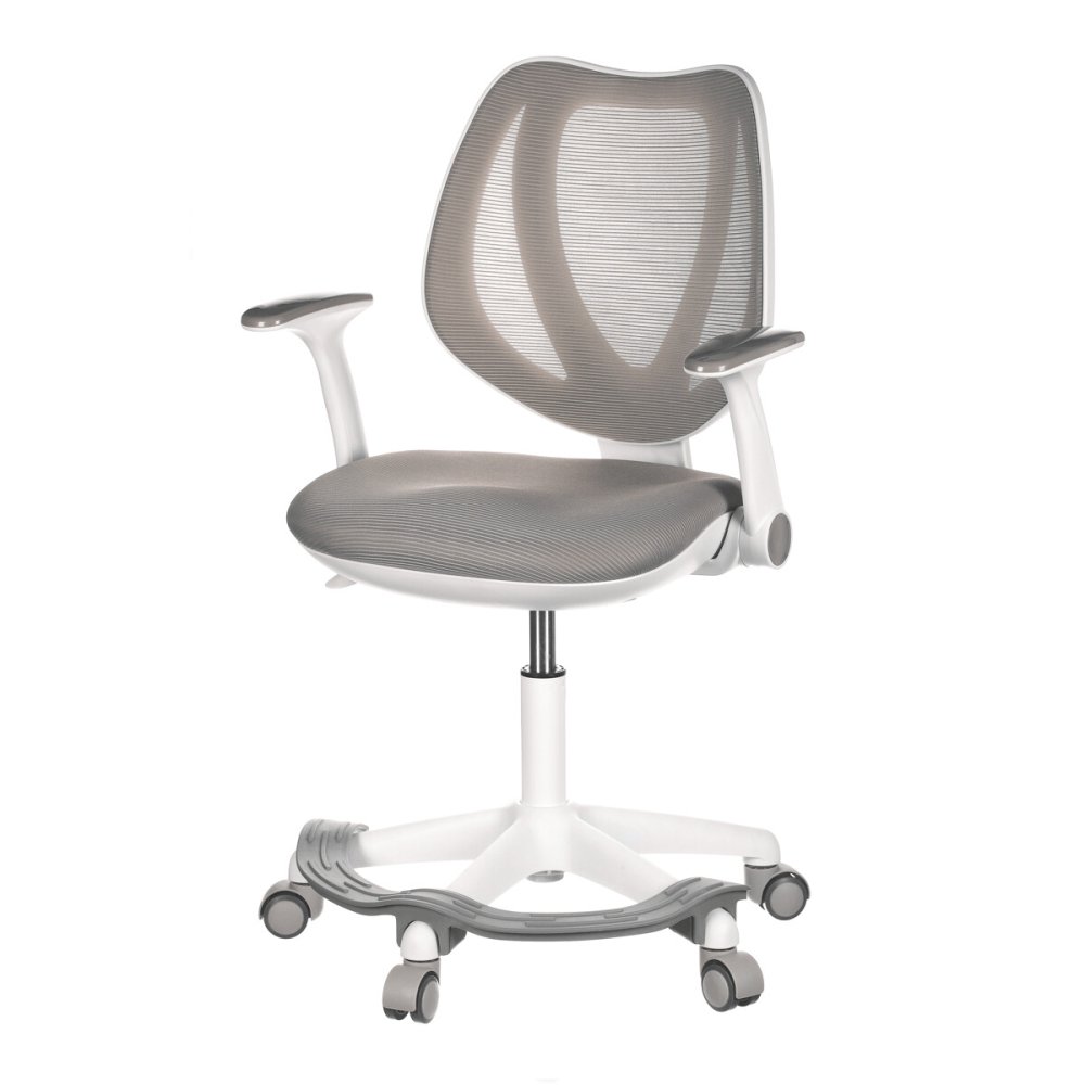 Dětská židle, výškově nastavitelná, šedá síťovina, KA-C806 GREY – 120 kg